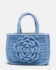 LUVLY Bag Light Blue Mini Top-Handle Flower Decal Crochet Crossbody Handbag | Steve Madden Sale