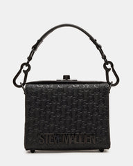 NOYA Black/Black Women's Embossed Crossbody Top-Handle Box Handbag | Steve Madden outlet
