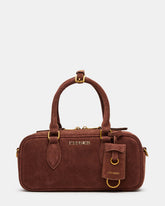 MERIT Bag Chestnut Suede Top-Handle Satchel Crossbody Handbag | Steve Madden discount