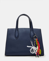 CALLEB Bag Navy Structured Tote Crossbody Handbag | Steve Madden US