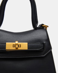 MADLYN Bag Black Structured Turn-Lock Closure Top-Handle Crossbody Mini Handbag | Steve Madden for Sale