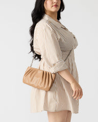NIKA Chestnut Women's Pleated Crossbody Clutch Handbag | Steve Madden discount
