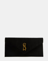 SMOOTH Bag Black Velvet Envelope Logo Crossbody Clutch Handbag | Steve Madden outlet