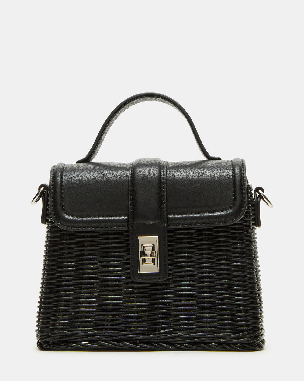 CRISTY Bag Black Wicker Top-Handle Sraw Crossbody Handbag | Steve Madden for Sale