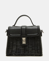 CRISTY Bag Black Wicker Top-Handle Sraw Crossbody Handbag | Steve Madden for Sale