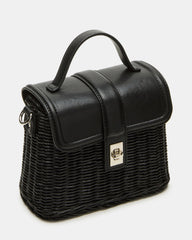 CRISTY Bag Black Wicker Top-Handle Sraw Crossbody Handbag | Steve Madden for Sale