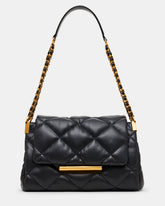 COLETTE Bag Black/Gold Quilted Chain Shoulder Handbag | Steve Madden discount