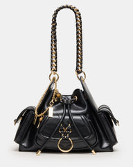 DRU Bag Black Hobo Shoulder Strap Chain Strap Handbag | Steve Madden Sale