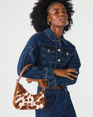 SMITH Bag Brown Cow Print Asymmetric Shoulder Handbag | Steve Madden near me