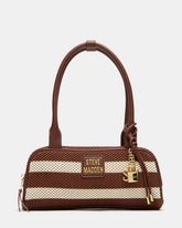LAGUNE Bag Chocolate Multi Elongated Straw Shoulder Strap Handbag | Steve Madden on Sale