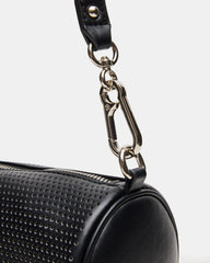 PRIYA Perforated Bag Black Mini Barrel Shoulder Handbag | Steve Madden discount