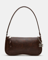 ANGEL Bag Brown Distressed Top-Zipper Structured Shoulder Strap Handbag | Steve Madden US
