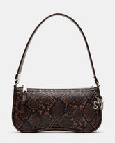 ANGEL Bag Brown Snake Top-Zipper Structured Shoulder Strap Handbag | Steve Madden for Sale