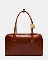 CANDICE Bag Rust Shoulder Strap Box Satchel Handbag | Steve Madden on Sale