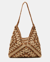 BORA Natural Multi Women's Raffia Hobo Shoulder Bag | Steve Madden on Sale