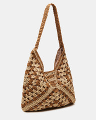 BORA Natural Multi Women's Raffia Hobo Shoulder Bag | Steve Madden on Sale