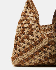 BORA Natural Multi Women's Raffia Hobo Shoulder Bag | Steve Madden on Sale