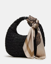 DAENRYS Black Women's Crescent Shaped Straw Shoulder Bag | Steve Madden near me