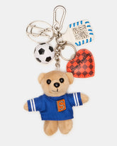 GOAL BAG CHARM Blue Multi Stuffed Bear Attachable Bag Charm | Steve Madden on Sale