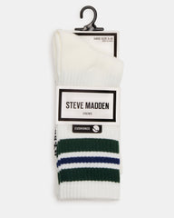 WYNN 2 PACK STRIPE ATHLEISURE SOCKS Egret Women's Stripe Athletic Socks | Steve Madden for Sale