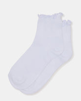 LETTUCE EDGE ANKLET SOCKS White Women's Anklet Socks | Steve Madden near me