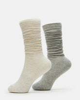 SLOUCHY RIB SOCKS OATMEAL HEATHER Scrunch Socks | Steve Madden for Sale