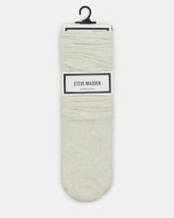 SLOUCHY RIB SOCKS OATMEAL HEATHER Scrunch Socks | Steve Madden for Sale