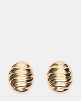 GROOVED CIRCULAR STUD EARRINGS GOLD Women's Sculpted Grooved Stud Earrings | Steve Madden discount