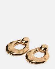DOOR KNOCKER EARRINGS GOLD Women's Gold Finish Door Knocker Large Earrings | Steve Madden on Sale