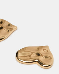 TEXTURED HEART STUD EARRINGS GOLD Women's Textured Heart Stud Earrings | Steve Madden discount