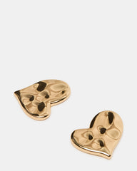 TEXTURED HEART STUD EARRINGS GOLD Women's Textured Heart Stud Earrings | Steve Madden discount