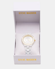 WOMEN'S STAINLESS STEEL WATCH White Women's Watch | Steve Madden outlet