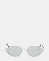 MYSTIE Shiny Silver Frame Oval Sunglasses | Steve Madden near me