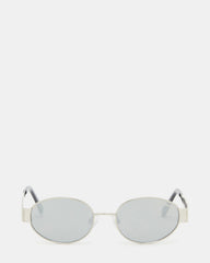 MYSTIE Shiny Silver Frame Oval Sunglasses | Steve Madden near me