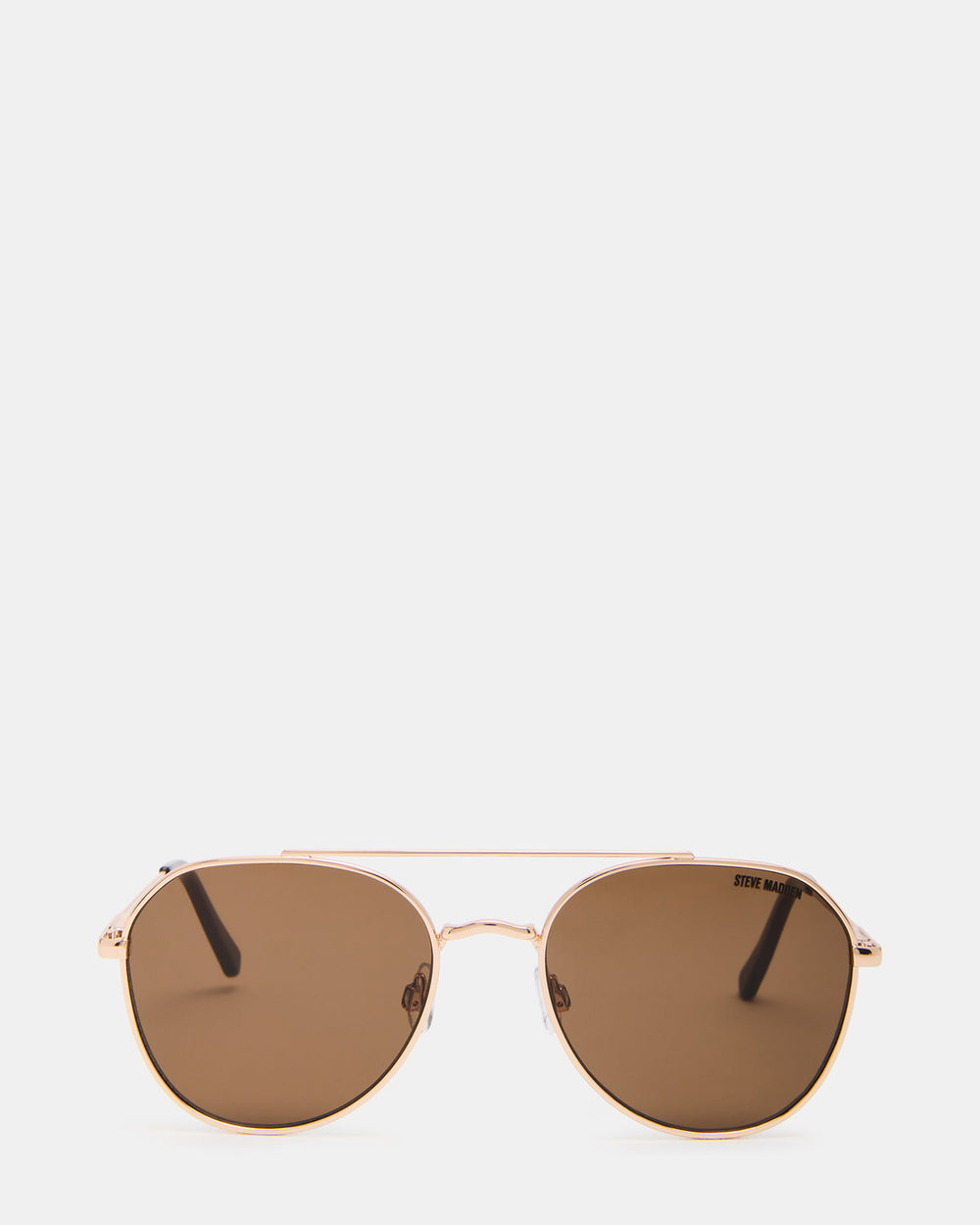 AYDIN Gold Solid Brown Gold Frame Sunglasses | Steve Madden online