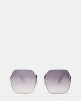 DAVIAN White Square Shiny Gradient Smoke Sunglasses | Steve Madden US