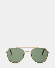 AYDIN Gold Solid Green Gold Frame Sunglasses | Steve Madden outlet