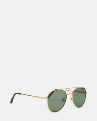 AYDIN Gold Solid Green Gold Frame Sunglasses | Steve Madden outlet