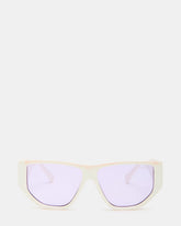 NICKO Off-White Iridescent Opaque Sunglasses | Steve Madden near me