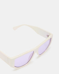 NICKO Off-White Iridescent Opaque Sunglasses | Steve Madden near me