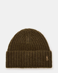 LOGO BEANIE Grape Leaf Fuzzy RIbbed Knit Women's Beanie | Steve Madden for Sale