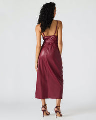 KAILEY Cordovan Faux Leather Sleeveless Midi Women's Dress | Steve Madden near me