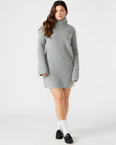 ABBIE Sweater Dress Grey | Mini Turtleneck Flared Sleeve Dress | Steve Madden online