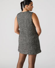 LOUIE Black/White Sleeveless Tweed Mini Women's Dress | Steve Madden outlet