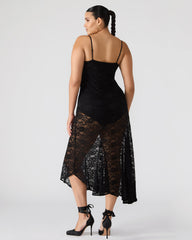 LOUISA Black Flowy Sleeveless Mesh Lace Womens Dress | Steve Madden Sale