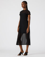 NOLA Black Short-Sleeved Mesh Sheer Women's Dress | Steve Madden online