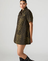 FREDDY Hot Spots Print Short-Sleeved Denim Button-Up Mini Women's Dress | Steve Madden outlet