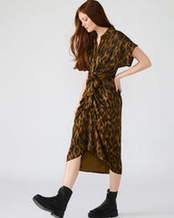 TORI Leopard Button Up Collared Midi Dress | Steve Madden online
