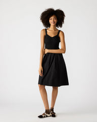FLEUR Black Flowy Smocked Midi Women's Dress | Steve Madden discount
