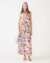 GALA Dress Petal Paisley Maxi Halter Neck Flowy Open-Back Women's Dress | Steve Madden US